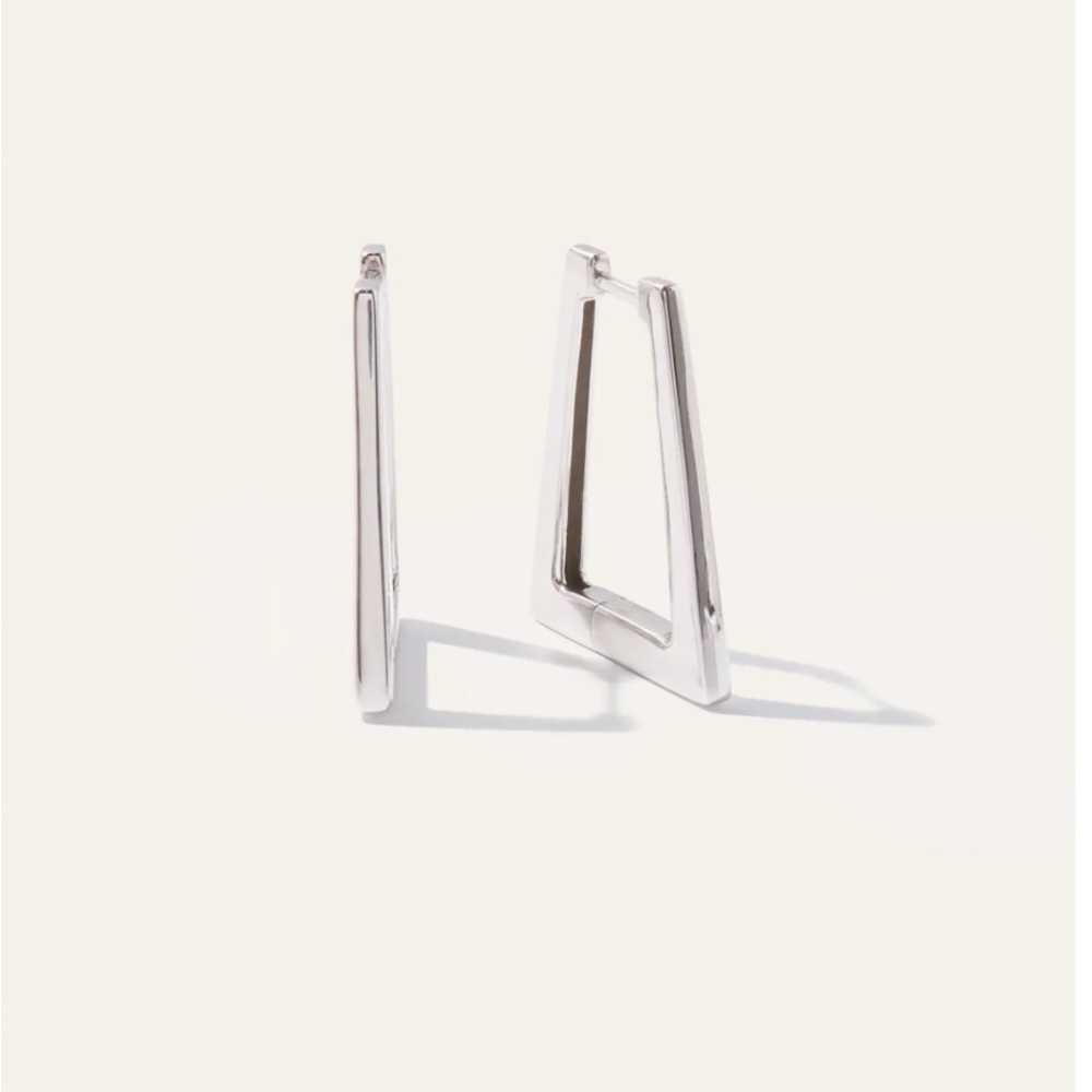 NIB $98 Sterling Silver Anya Trapezoid Hoop Earrings